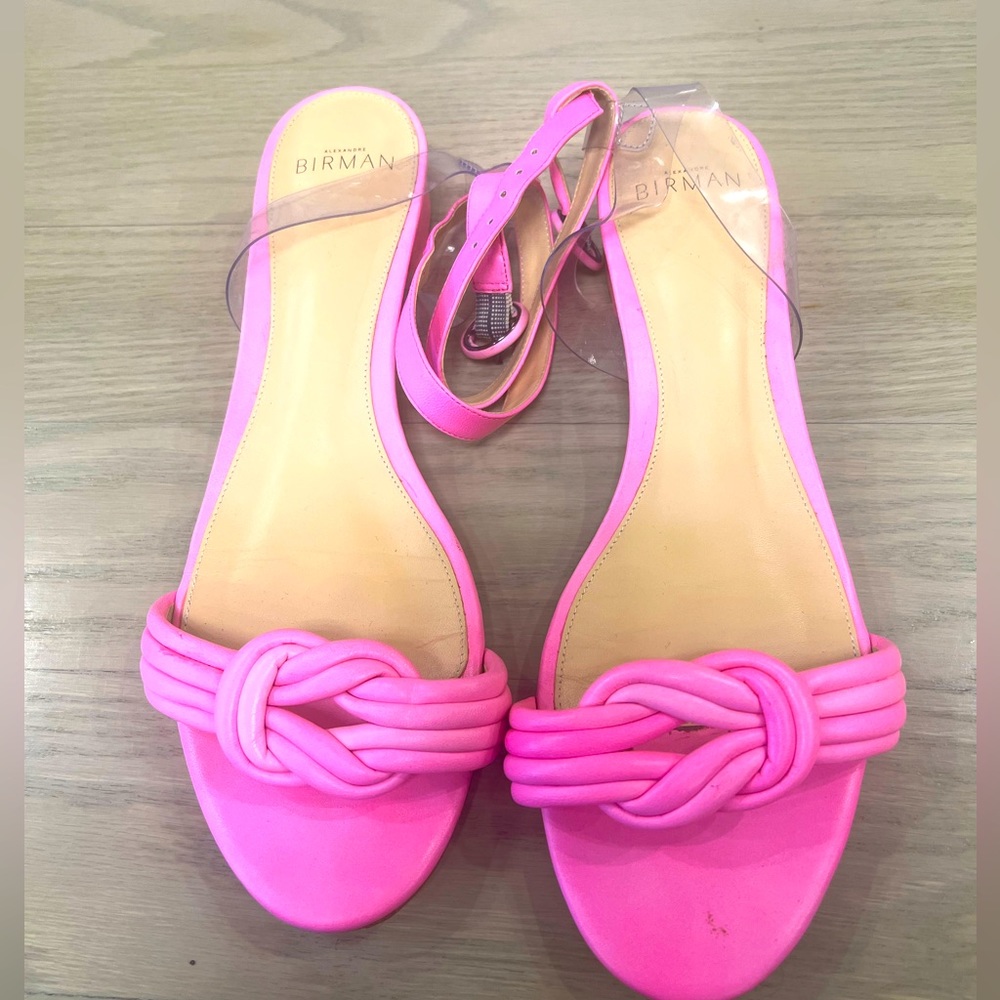 ☀️Alexandre Birman Beautiful pink leather, ankle strap with pvc.☀️size 40 1/2